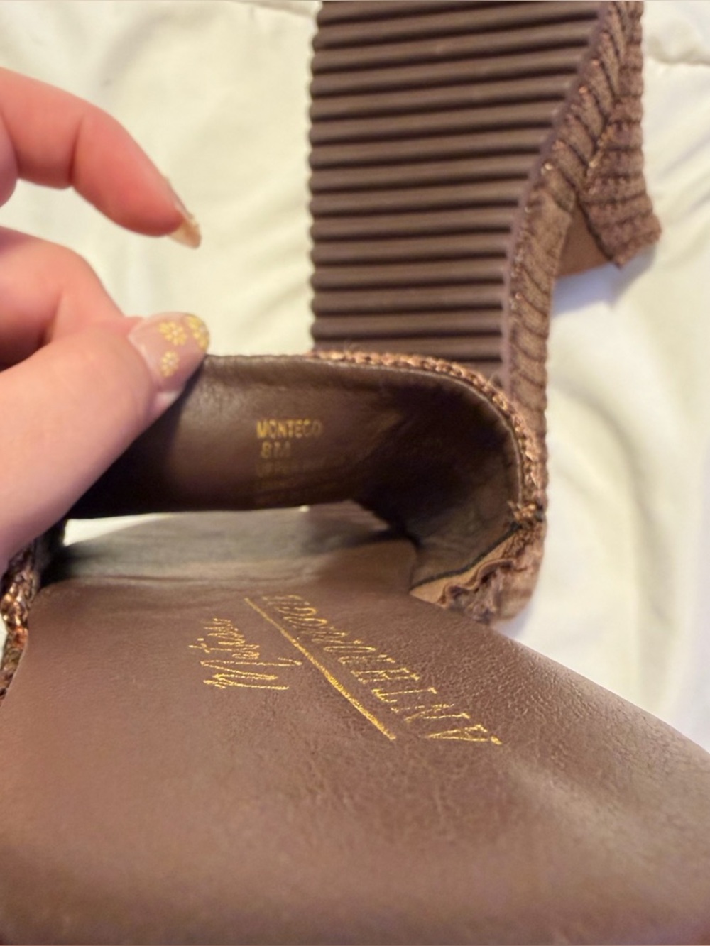 NWOT ANTHROPOLGIE Matisse brown wedge sandals - Picture 5 of 5